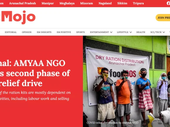 EastMojo Covers Umeed’s Food SOS Collaboration in Arunachal Pradesh